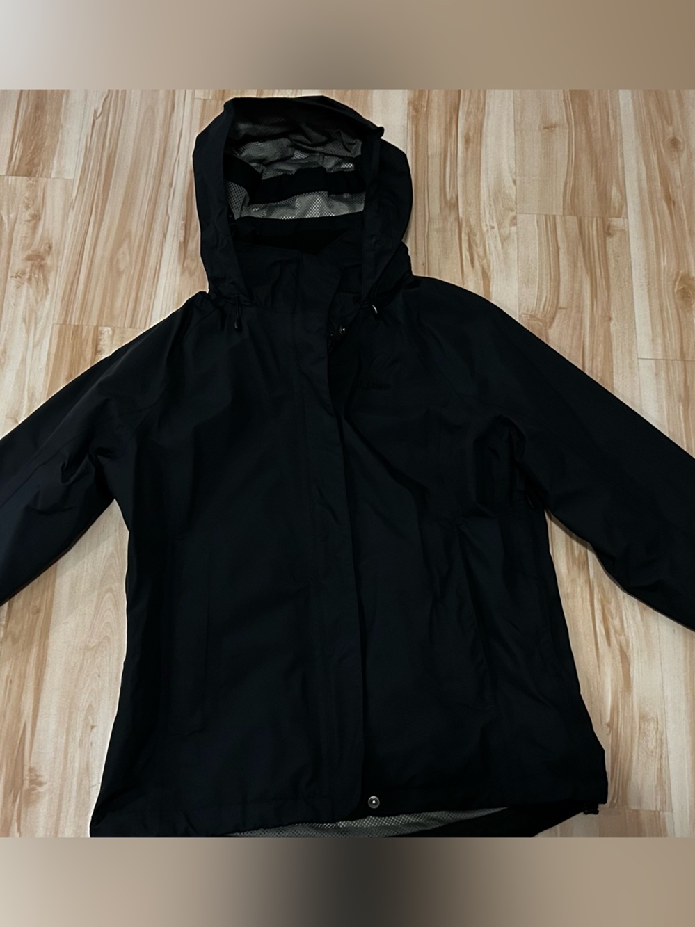 L.L. Bean Unisex Black Hooded Raincoat